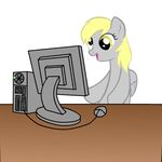  animated blonde_hair computer derpy_hooves_(mlp) equine female friendship_is_magic hair hasbro mammal my_little_pony pegasus plain_background solo speccysy unknown_artist white_background wings 