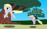  awww blonde_hair cub cute cutie_mark derpy_hooves_(mlp) dinky_hooves_(mlp) english_text equine female feral flying food friendship_is_magic hair hasbro hopping horn long_hair looking_back looking_behind mammal muffin my_little_pony pegasus short_hair singing skipping text unicorn unknown_artist wings young 