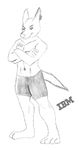  alexei anthro anubian_jackal barcode canine ibm jackal looking_at_viewer male mammal monochrome plain_background pose solo unknown_artist white_background 