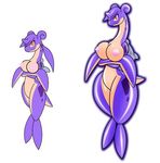 anthro anthrofied aquatic breasts cool_colors crossed_arms female gb_of_bs lapras looking_at_viewer nintendo nipples pok&#233;mon pok&eacute;mon purple purple_body red_eyes shiny solo thighs video_games 
