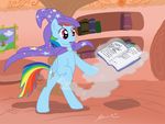  cape clothing cutie_mark cyan_body equine female feral friendship_is_magic hair hasbro hat horse magic mammal multi-colored_hair my_little_pony pegasus purple_eyes rainbow_dash_(mlp) rainbow_hair solo tail the_great_and_powerful trixie_(mlp) unknown_artist wings wizard_hat 