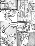  anthro avian bdsm black_and_white bondage bound breasts cock_gag comic criss-crossbreeding donkey equine experiment faithry female feral forced fully_bound gag horn laboratory magic male mammal monochrome muzzle muzzle_(object) muzzled nude small_breasts swan unicorn unknown_artist 