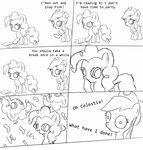  black_and_white book comic confetti cowboy_hat cub duo epiphany equine female feral friendship_is_magic hasbro hat horse mammal monochrome my_little_pony pinkie_pie_(mlp) plain_background pony streamers studying unknown_artist white_background young 
