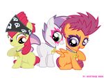  applebloom_(mlp) bandanna cub cutie_mark_crusaders_(mlp) equine female feral friendship_is_magic hasbro horse mammal medal medals my_little_pony nightmare_moon nightmaremoons pegasus pony scootaloo_(mlp) skull sweetie_belle_(mlp) wings young 