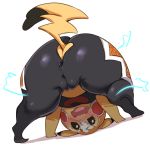  anus big_butt butt camel_toe clothing female lightsource mask nintendo open_mouth pikachu pikachu_libre plump_labia pok&eacute;mon pok&eacute;mon_(species) pussy simple_background solo sparks spread_legs spreading super_smash_bros thick_thighs tight_clothing video_games 