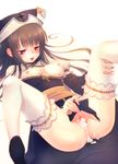  after_sex alternate_color archbishop black_hair blush breasts breasts_outside brown_eyes censored cum cum_in_pussy cum_on_ass cumdrip hat long_hair lying medium_breasts namanie nipples no_bra no_panties on_back open_mouth pussy ragnarok_online solo thighhighs white_legwear 