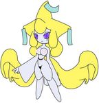  blonde_hair breasts female gb_of_bs hair jirachi legendary_pok&#233;mon long_hair looking_at_viewer nintendo nipples plain_background pok&#233;mon pok&eacute;mon purple_eyes purple_sclera simple_background solo video_games warm_colors white white_background white_body yellow_hair 
