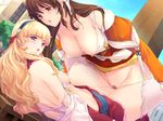  alice_soft blonde_hair breasts censored large_breasts legwear majo_no_shokuzai min-naraken multiple_girls nipple_slip nipples rio_(majo_no_shokuzai) sedia_(majo_no_shokuzai) stockings thighhighs tribadism watching yuri 