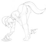 bent_over black_and_white bottomless canine clothed clothing female half-dressed hat joshua_frinkle mammal monochrome os pussy sketch solo upskirt wolf 