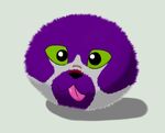  cute fluffy green_eyes koosh koosh-ball male purple purple_body safe silly solo steggy tongue tongue_out 
