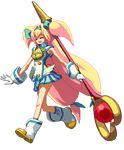  animated animated_gif arc_system_works bell blazblue blazblue:_continuum_shift blonde_hair gif girl gloves hair_ribbon hairband lowres platinum_the_trinity ribbon smile twintails 