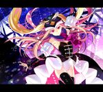  animal_hat bad_id bad_pixiv_id black_legwear blonde_hair brown_hair hat letterboxed long_hair mawaru_penguindrum osamu_(jagabata) princess_of_the_crystal purple_eyes smile solo takakura_himari thighhighs 