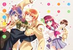  4boys angel_beats! anger_vein bad_id bad_pixiv_id harmonia hat hinata_(angel_beats!) multiple_boys naoi_ayato ooyama_(angel_beats!) otonashi_(angel_beats!) school_uniform serafuku shinda_sekai_sensen_uniform yuri_(angel_beats!) 