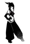  black_and_white capcom han_juri hand_on_hip hips monochrome street_fighter twintails 