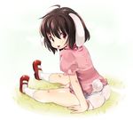  :p animal_ears ass bad_id bad_pixiv_id brown_eyes brown_hair bunny_ears bunny_tail child hakiata inaba_tewi legs looking_back mary_janes no_pants panties shoes short_hair sitting socks solo tail tongue tongue_out touhou underwear white_legwear white_panties 
