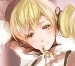  bad_id bad_pixiv_id blonde_hair face light_smile mahou_shoujo_madoka_magica portrait sketch solo tomoe_mami watari_(hasumi_rina) yellow_eyes 