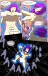 absurd_res after_transformation anthro big_breasts breasts censored cloudscape colored comic dialogue duo english_text falling female gender_transformation generation_1_pokemon hair hand_on_breast hi_res human legendary_pokemon long_hair male mammal mewtwo mtf_transformation nintendo nude pokemon pokemon_(species) purple_hair scared screaming sky speech_bubble surprised_expression text tfsubmissions transformation void
