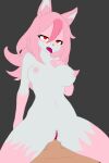 absurd_res ahegao anthro areola brand_new_animal canid canine duo female fox fur genitals hair hand_on_own_breast hi_res hikaridraws human human_on_anthro interspecies looking_pleasured male male/female mammal nazuna_hiwatashi penetration pink_areola pink_body pink_fur pink_hair pussy red_eyes riding_cock sex studio_trigger vaginal vaginal_penetration white_body white_fur