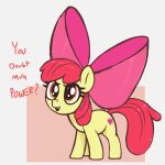 absurd_res accessory apple_bloom_(mlp) bow_ribbon cutie_mark equid equine eyelashes female feral friendship_is_magic hair hair_accessory hair_bow hair_ribbon hasbro hi_res horse mammal my_little_pony open_mouth pony pupils quadruped red_hair ribbons smile solo t72b teeth yellow_body young