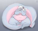  gillpanda lagomorph mammal nude obese overweight plump_labia plushie pussy rabbit red_eyes skunk solo solstice 