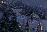  forest house johannes_voss lamppost nature night no_humans original path pine_tree road scenery snow tree window winter 