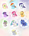  alicorn applejack_(mlp) arthropod balloons blonde_hair blue_body blue_eyes blue_hair butterfly chibi cutie_mark derpy_hooves_(mlp) dragon equine female feral fire fluttershy_(mlp) friendship_is_magic fruit fur green_eyes green_hair green_spikes grey_body group hair hasbro horn horse insect invaderkari letters long_hair male mammal moon muffins multi-colored_hair my_little_pony orange_body pegacorn pegasus pink_body pink_eyes pink_fur pink_hair pinkie_pie_(mlp) pony princess princess_celestia_(mlp) princess_luna_(mlp) purple_body purple_eyes purple_hair purple_scales rainbow rainbow_dash_(mlp) rainbow_hair rarity_(mlp) royalty scalie short_hair sparkles spike_(mlp) stars twilight_sparkle_(mlp) unicorn white_body winged_unicorn wings yellow_body 