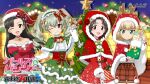  anchovy_(girls_und_panzer) antlers box christmas corset deer_antlers dress fake_antlers flannel fur-trimmed_hood fur_trim gift gift_box girls_und_panzer girls_und_panzer_senshadou_daisakusen! hat highres hood katyusha_(girls_und_panzer) logo nishi_kinuyo one_eye_closed red_dress ribbon santa_hat shorts star_(symbol) 