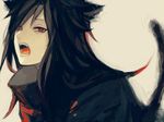  animal_ears black_hair cat_ears cat_tail gradient gradient_background long_hair male male_focus minase_(mmakina) minase_cs naruto naruto_shippuuden open_mouth red_eyes solo tail uchiha_madara 