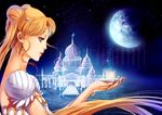  bead_bracelet beads bishoujo_senshi_sailor_moon blonde_hair blue_eyes bracelet castle double_bun earrings earth hands holding jewelry lips long_hair md5_mismatch night night_sky princess_serenity profile puffy_sleeves resized sky solo star_(sky) starry_sky tsukino_usagi upper_body upscaled watermark yaichino 