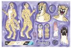 absurd_res anatomy anatomy_reference anthro border cheetah felid feline genitals hi_res huge_filesize male male/male mammal model_sheet open_mouth pawpads paws penile_spines penis reference_image sakary_yoliztli seli_(character) selreini_(character) solo white_border