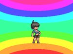  ahoge animated animated_gif bikini_top black_hair blue_hair bouncing_breasts breasts deino_(pokemon) gen_5_pokemon hydreigon medium_breasts multiple_girls multiple_heads nipples nude paul_robertson personification pixel_art pokemon short_hair shorts topless twintails wings zweilous 