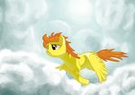  brown_eyes cloud clouds equine female feral flying friendship_is_magic hair hasbro horse mammal mane my_little_pony orange_hair pegasus solo spitfire_(mlp) tail wings wonderbolts_(mlp) yellow_body 