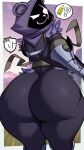 absurd_res anthro armor bear big_butt butt clothed clothing epic_games eye_scar facial_scar fecharis female fortnite gauntlets gloves handwear hi_res hood huge_butt igxxiii looking_at_viewer looking_back looking_back_at_viewer mammal partially_clothed purple_eyes raven_team_leader rear_view scar solo thick_thighs wide_hips