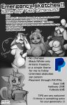 advertisement animal_crossing black_and_white breasts drawing_tablet enna_(flophelia) female flophelia gunfire_reborn hi_res isabelle_(animal_crossing) monochrome nintendo tao_(gunfire_reborn) tired_expression tired_eyes tired_look toriel undertale_(series)