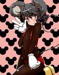  animal_ears cameltoe cosplay covered_nipples dearmybrothers disney face flat_chest gloves grey_hair hands highres mickey_mouse mickey_mouse_(cosplay) mouse_ears mouse_tail nazrin red_eyes solo tail touhou v 