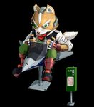  arwing black_background canine childhood fox fox_mccloud green_eyes humor humour japanese_text male mammal nintendo plain_background solo star_fox text unknown_artist video_games yushoairgun 