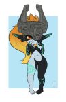 2024 5_toes breasts bunnybits digital_media_(artwork) feet female fingers genitals hair hi_res humanoid humanoid_feet long_hair midna nintendo nipples plantigrade pussy simple_background smile solo the_legend_of_zelda toes twili twilight_princess