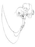  1girl akane_(card_quest) camel_(dansen) card_quest female foreshortening monochrome solo sword weapon 