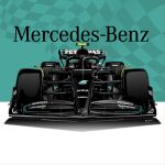  amd benjamin_(user_scjv3278) black_car car formula_one highres mercedes-amg_f1_w14 mercedes-benz motor_vehicle no_humans petronas racing tire 