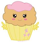  brown_body cupcake cupcake_wrapper cutie_mark equine female fluttershy_(mlp) friendship_is_magic grendopony hair hasbro horse icing lenaburntfire mammal my_little_pony pegasus pink_hair pony solo wings yellow_body 