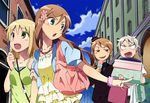 2girls anger_vein angry arieko axis_powers_hetalia bad_id bad_pixiv_id bag between_breasts blonde_hair blush blush_stickers box bracelet breasts brown_hair building bunny cloud cropped_jacket day fang flower food green_eyes hair_flower hair_ornament hair_ribbon handbag happy hat holding hungary_(hetalia) ice_cream_cone jewelry liechtenstein_(hetalia) long_hair looking_back looking_up mini_hat mini_top_hat multiple_boys multiple_girls nail_polish necklace necktie open_mouth outstretched_arm prussia_(hetalia) puffy_sleeves red_eyes ribbon romania_(hetalia) shopping shopping_bag short_hair silver_hair sky strap_cleavage sweat tank_top top_hat 