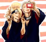  2boys akatsuki_(naruto) deidara exposure hidan kuroichi multiple_boys naruto noise pixiv_thumbnail resized smile 