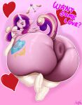 &lt;3 2024 absurd_res anus big_butt butt cutie_mark derpx1 digital_media_(artwork) english_text equid equine eyebrows eyelashes female friendship_is_magic half-closed_eyes hasbro hi_res horn huge_butt looking_at_viewer looking_back mammal my_little_pony narrowed_eyes princess_cadance_(mlp) puffy_anus rear_view solo text winged_unicorn wings