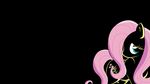  black_background blue_eyes braukoly cutie_mark equine female feral fluttershy_(mlp) friendship_is_magic hair hasbro horse looking_at_viewer mammal my_little_pony outline pegasus pink_hair plain_background pony silhouette solo tail wallpaper warm_colors widescreen wings yellow_body 