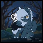 equid equine fan_character feral forest friendship_is_magic hasbro hi_res horse male mammal moon my_little_pony night pegasus plant pony sherathoz solo tree wings