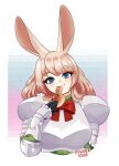 animal_humanoid anise_(powderrune) armor blue_eyes eyebrow_through_hair eyebrows female fingers food hair humanoid lagomorph lagomorph_humanoid leporid_humanoid looking_at_viewer mammal mammal_humanoid powderrune rabbit_humanoid smile smiling_at_viewer solo translucent translucent_hair