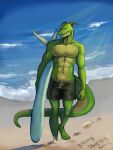 absurd_res anthro beach dragon hi_res huge_filesize male revie solo surfboard