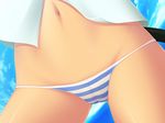  cameltoe close-up cloud francesca_lucchini groin lowleg lowleg_panties navel no_pants panties samuneturi sky solo strike_witches striped striped_panties tail underwear world_witches_series 