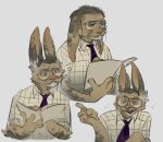 absurd_res alternate_species anthro bow_tie eyewear five_nights_at_freddy&#039;s five_nights_at_freddy&#039;s_(film) furrification glasses grey_eyes hi_res lagomorph leporid male mammal matthew_lillard mature_male rabbit scottgames solo ss0v3l william_afton_(fnaf)