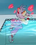 2021 absurd_res amy_rose anthro blush bodily_fluids clothed clothing ejaculation english_text eulipotyphlan female fully_clothed genital_fluids gloves green_eyes handwear hedgehog hi_res kitsu_(artist) mammal masturbation masturbation_through_clothing pool pussy_ejaculation sega solo sonic_riders sonic_the_hedgehog_(series) sweat text vaginal_fluids water